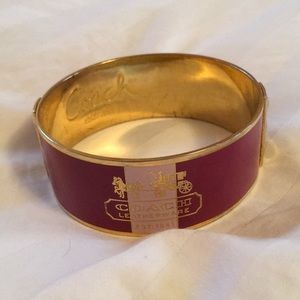 Coach Bangle - Gold and Pink 1 inch wide